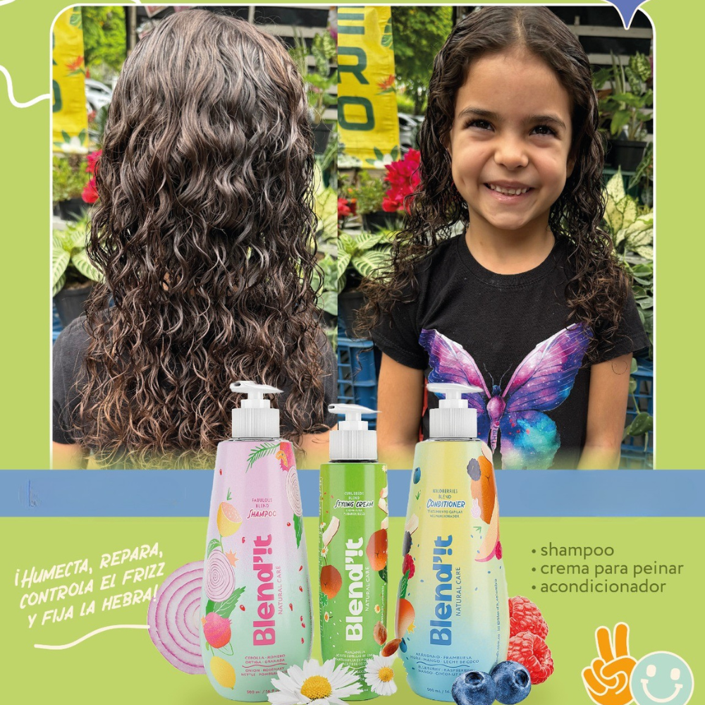 Trío Oscuros y Rizados- Shampoo de Romero, Acondicionador y Crema para Peinar Rizos