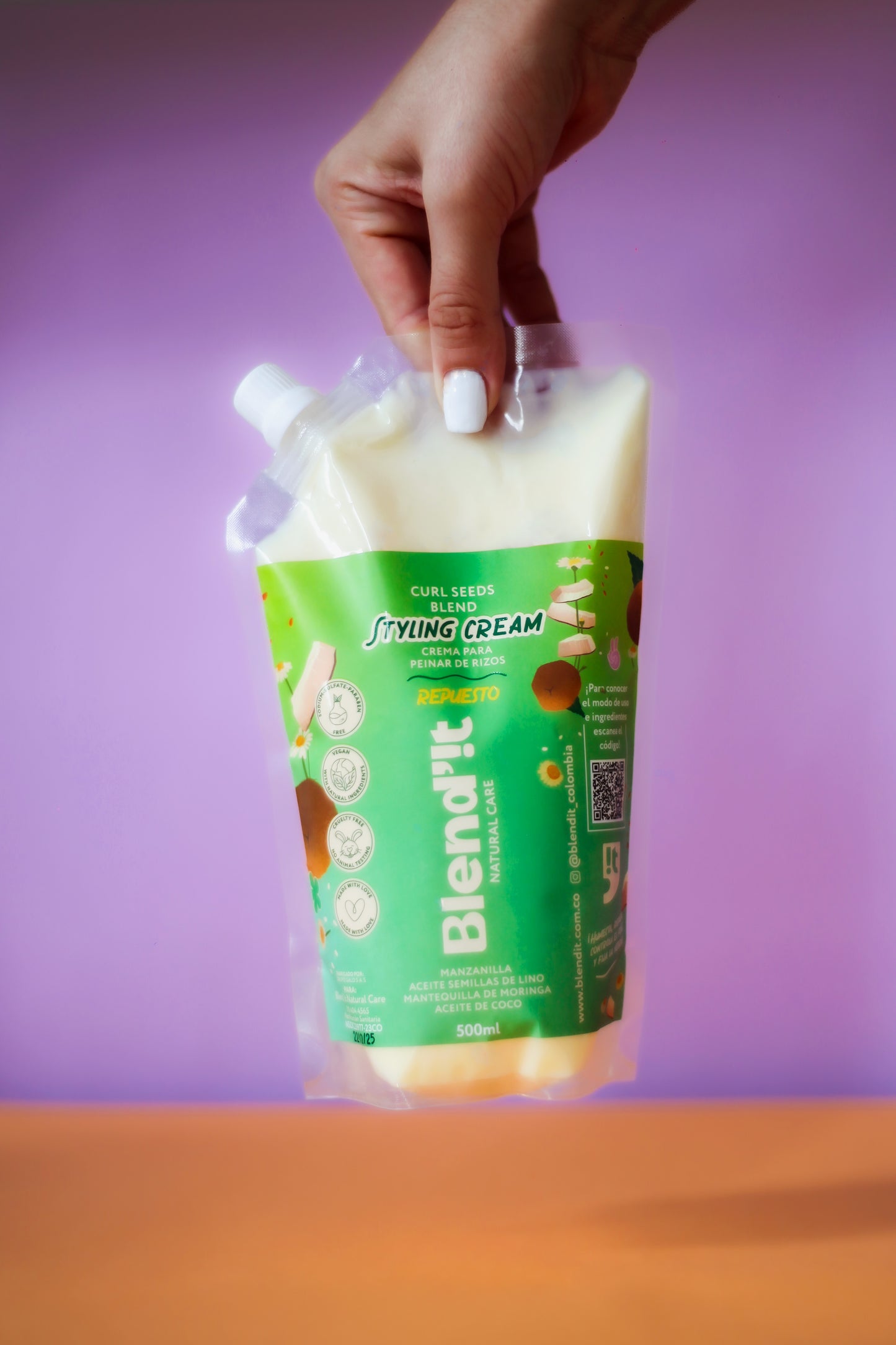 Repuesto Crema para Peinar Rizos Curl Seeds Blend – 500 ml