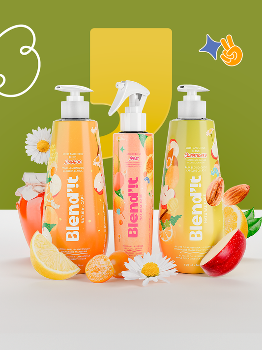 Trío Rubios y Lisos - Shampoo, Acondicionador y Spray Desenredante De Manzanilla